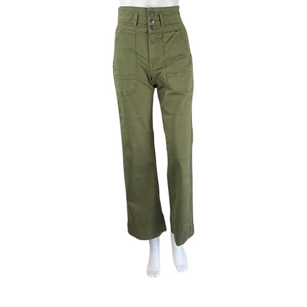 Veronica Beard Women's Jeans Marley Ankle Tab Layered High Rise Green Sz 24